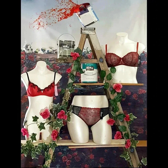 34DD Paramour 115009 Ellie Demi Unlined Lace Japanese Red Blossoms🌹 NWT - Picture 9 of 16